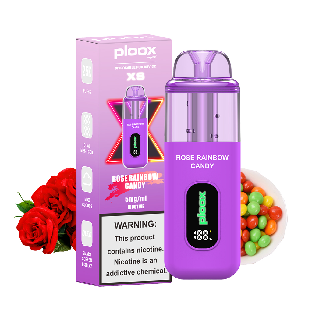 ploox xs 25k puffs disposable - rose rainbow candy